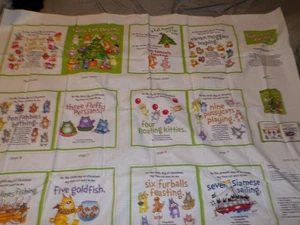 Fabric-cotton-The 12 CATS of Christmas Fabric Panel -Elizabeths studio #4381 - Picture 1 of 1