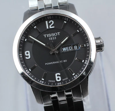 [EXC+5] TISSOT Powermatic 80 T055430A 39mm Black Automatic Men's Watch JAPAN - image 1 of 4