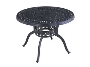 FurnitureOkay Orlando Cast Aluminium Outdoor Dining Table (100cm Round) - Black - Picture 1 of 2