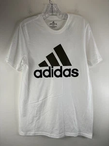 Adidas T-Shirt Herren M weiß Verstärker Logo Design Grafik Basic Kurzarm - Bild 1 von 9