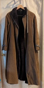 Count Romi  Womens Long Trench Coat Sz. 12 Brown Corduroy Belted  Vintage  - Picture 1 of 24