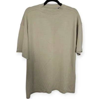 TALLIA Uomo 100% silk mens size M shirt short sleeve top cream beige Luxury - Image 1 of 4