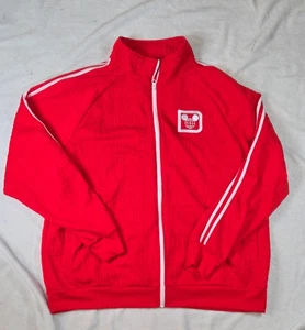 Walt Disney World Track Jacket Red Full Zip XX Large Disney Parks Embossed - Picture 1 of 4