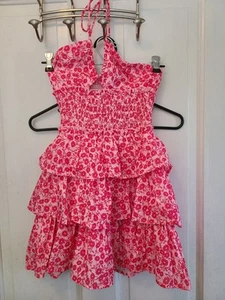 nuevo vestido that's so fetch pequeño rosa floral con volantes talla alrededor del cuello - Imagen 1 de 9