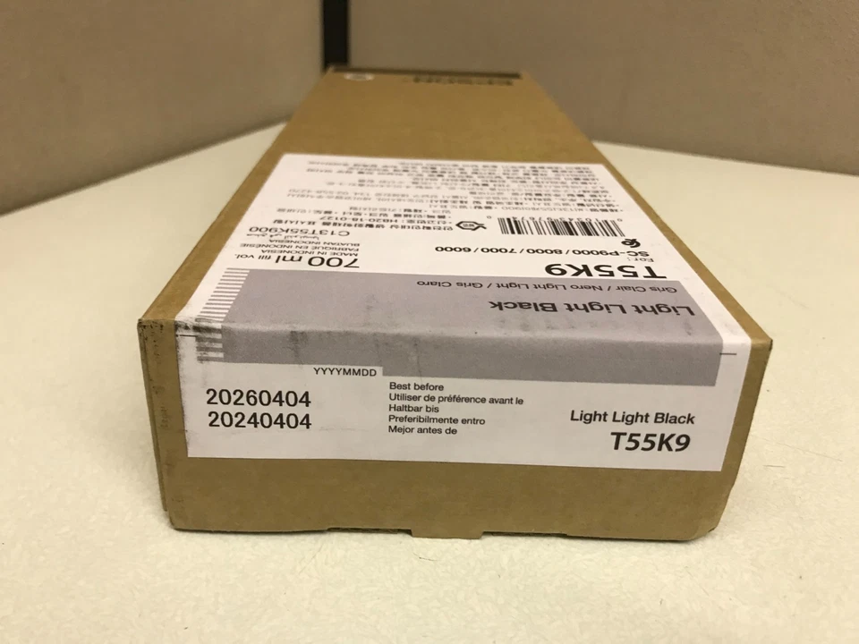 Genuine Sealed Exp.2026 Epson T55K9 Light Light Black Ink Cartridge 700mL - Image 1 of 1
