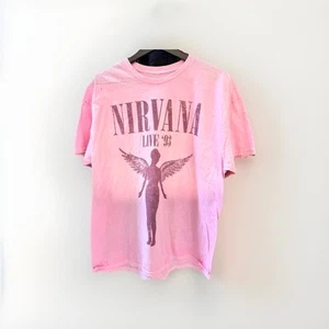 New Nirvana Live ‘93 Graphic Short Sleeve T Shirt Light Pink Men's Size 3X - Picture 1 of 3