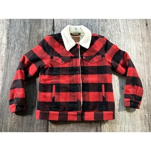Levis Damen Medium Boyfriend Jacke kariert Flanell Sherpa gefüttert Langarm - Bild 1 von 8