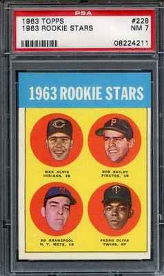 1963 Topps #228 Rookie Stars Tony Oliva RC PSA 7 HOF Minnesota Twins 4211 - Image 1 of 2