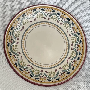 BOBBY FLAY Sevilla Red 10 3/4" DINNER Plate, floral scrolls dots, Discontinued - Picture 1 of 5