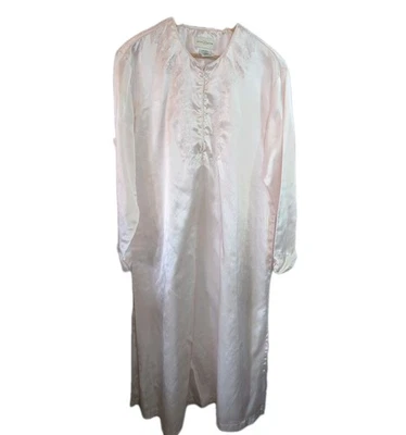 Camisón Jaclyn Smith Bebé Rosa Satinado Bordado Floral Escote Talla Grande Foto 1 de 4