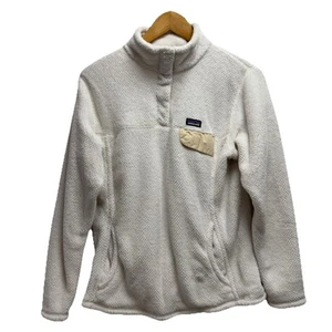 Patagonia Girls XXL Re-Tool Snap T Soft Teddy White Fleece Fluffy Sweater Jacket - Picture 1 of 8