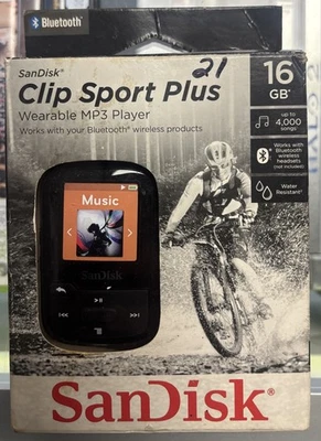 SanDisk Clip Sport Plus 16GB Wearable MP3 Player Bluetooth Water-resistant - Image 1 of 4