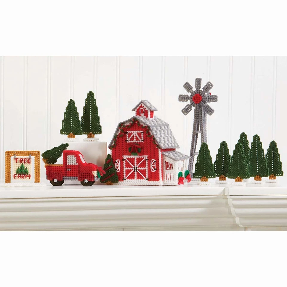 Herrschners® Christmas Village - Tree Farm Plastic Canvas Kit - Image 1 of 1