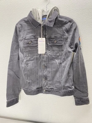Zadig & Voltaire Boys Noah Denim Skull Patch Jacket Size 14 Dark Grey - Image 1 of 4