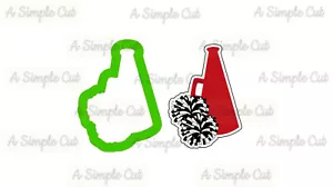Megaphone with PomPoms Cookie Cutter - Picture 1 of 1