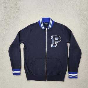 Polo Ralph Lauren Sweater Boys Youth XL Blue Navy Faded Full Zip Varsity Patch - Picture 1 of 14