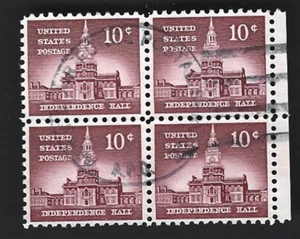 Scott# 1044 10c Independence Hall B/4 with Margin & CDS Cancel - (A-6) - Picture 1 of 2