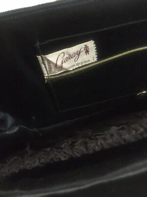 Vintage ladies 1940s Garay Black Rayon Velvet Clutch Purse Art Deco 9.5x5 - Image 1 of 4