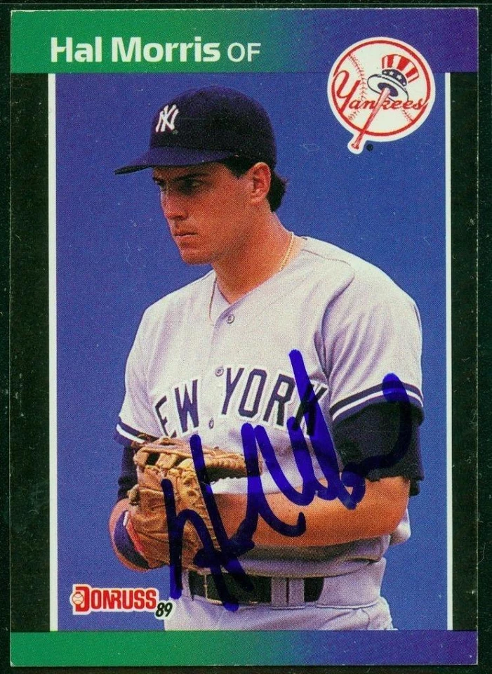 Original Autograph of Hal Morris of the NY Yankees on a 1989 Donruss Card - Image 1 of 3