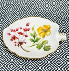 Spode Leaf Dish Gilt Edged Flower Vintage - Picture 1 of 5