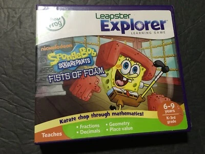 Leap Frog Leapster Explorer Game SpongeBob SquarePants Fists Of Foam Math - Image 1 of 4