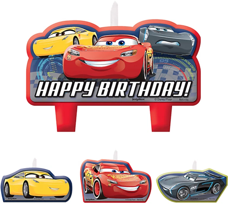 Disney Cars 3 Birthday Candle 4pc Set 6 Set Qty