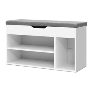 Artiss Shoe Cabinet Bench Shoes Organiser Storage Rack Shelf White Cupboard Box - Picture 1 of 7