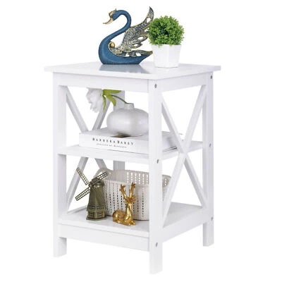 Mesa auxiliar de madera maciza de 24" con estante de almacenamiento acabado espresso Foto 1 de 4