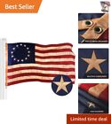 Tea-Stained Polyester Flag - 2X3 Ft Embroidered Design For Indoor/Outdoor Use