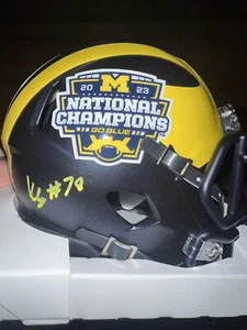 Kenneth Grant Signed Michigan Wolverines Champs Mini Helmet JSA WITNESS COA - Picture 1 of 1