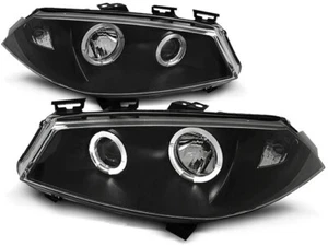 headlights for RENAULT MEGANE II 2002 2003 2004 2005 angel eyes black LHD - Picture 1 of 1