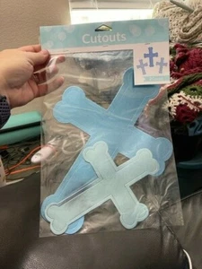 Cross Cutouts Blue 2ct Religious Party Decoration New!!! - Picture 1 of 1