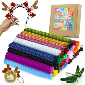 Pipe Cleaners 60 Colors Thick Pipe Cleaners Craft Multi-Color Chenille Assorted - Picture 1 of 12