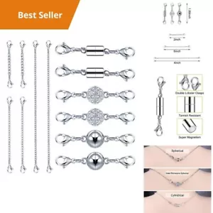 Magnetic Lobster Clasp Necklace Extender 6PCS Jewelry Making Findings 2-6 Inch A - Picture 1 of 6