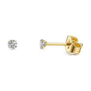 1.2 mm Diamond Stud Earrings - 10k Yellow gold -For Children or Cartilage