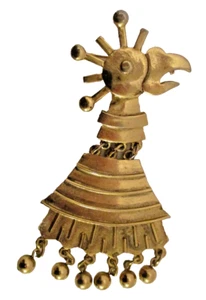 Stylized Articulated Goldtone Parrot Pin (SKU# 1991) - Picture 1 of 3