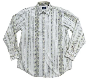 Camisa Tommy Bahama Indigo Palms Para Hombre Talla L Cachemira Rayas 100% Algodón Manga Larga - Imagen 1 de 9
