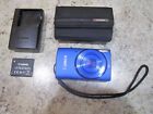 Canon PowerShot ELPH 150 IS BLUE Digital Camera w/ Battery, Charger, Case TESTED