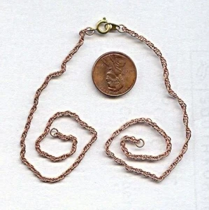 36 PIECES VINTAGE COPPER COATED STEEL 2mm. ROPE 16" SPLIT CHAIN NECKLACES T26 - Picture 1 of 1