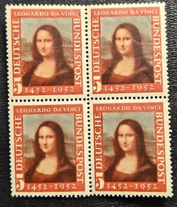 Germany 1952 #687 MNH Block Mona Lisa, Painting, Artwork, Leonardo Da Vinci CV$5 - Picture 1 of 2