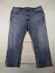 Coogi Jeans Uomo 40x35 Gamba Larga Larga Larga Baggy Midrise Denim Logo Blu 100% Cotone - Foto 1 di 10
