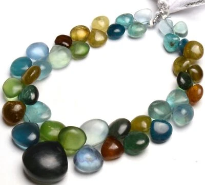 Gema Natural Multicolor Apatita 7 a 17 mm Tamaño Suave Forma Corazón Cuentas 8" Foto 1 de 4