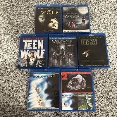 Lot Of 7 Classic Horror Movies Blu Ray Wolf Teen The Fly Werewolf Hallow Man 1 2 - Image 1 of 3