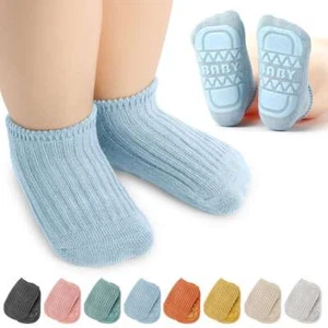 4 Pairs Anti Slip Non Skid Gripper Ankle Socks for Baby Toddler Boys Girls Gift - Picture 1 of 14