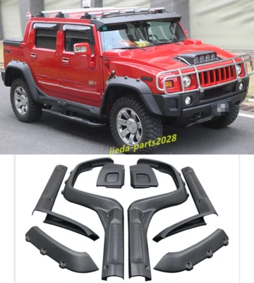 Para Hummer H2 Negro Mate Perfil Lateral Grande Rueda Ceja Guardabarros Flare 2003-09 Foto 1 de 4