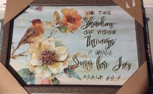 Psalm 63:7 - Bible Verse Wall Framed Art - 19” X 13” - Picture 1 of 2