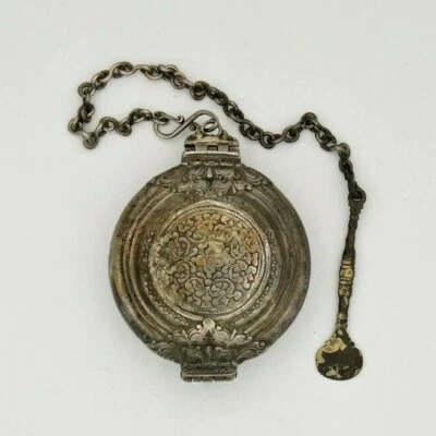 Caja de cal (Chunam) Killotaya (Killota) plata antigua Sri Lanka Ceilán Foto 1 de 3