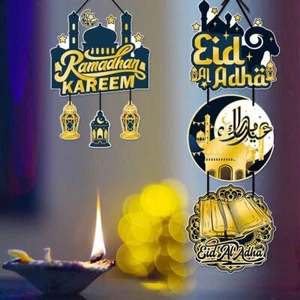 Star Moon Mubarak Door Hanging Multiscene Hanging Pendants Ramadan Decoration - Picture 1 of 10