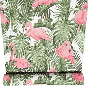 Green Leaf Wallpaper Pink Flamingos Textured Heavy Weight Feature Wall Lounge - Picture 1 of 8