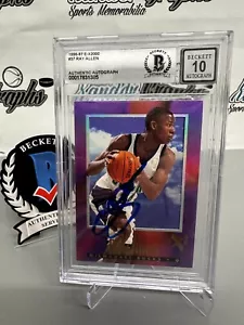 RAY ALLEN 96-97 SKYBOX EX2000 ROOKIE RC SIGNED AUTOGRAPHED ON CARD-BECKETT BGS - Picture 1 of 10